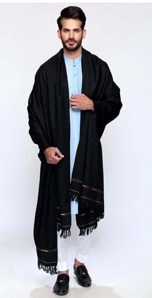 Men's White Plain Shawls