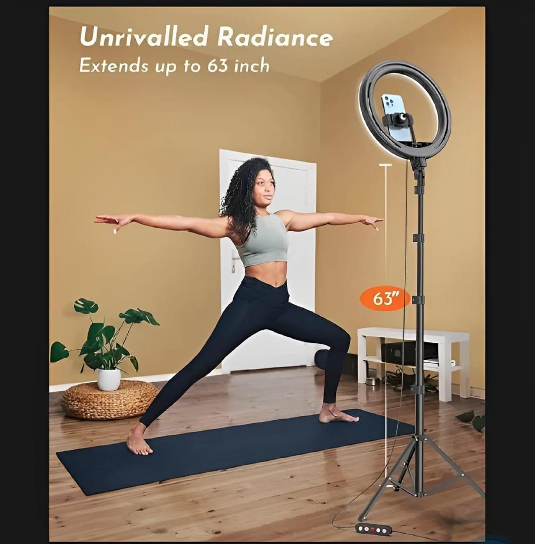 Led Ring Light With Metal Tripod Stand & Mobile Holder -Multicolour Lightning