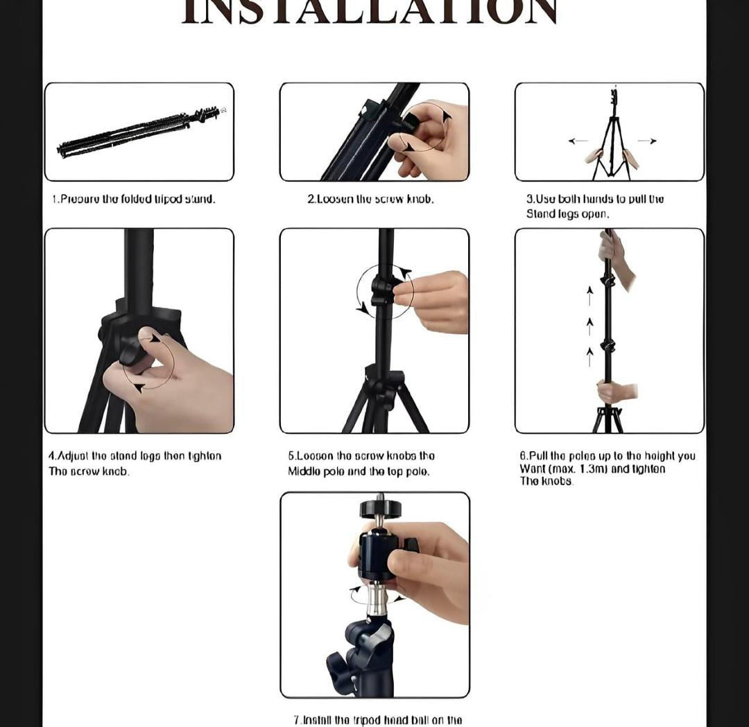 Led Ring Light With Metal Tripod Stand & Mobile Holder -Multicolour Lightning