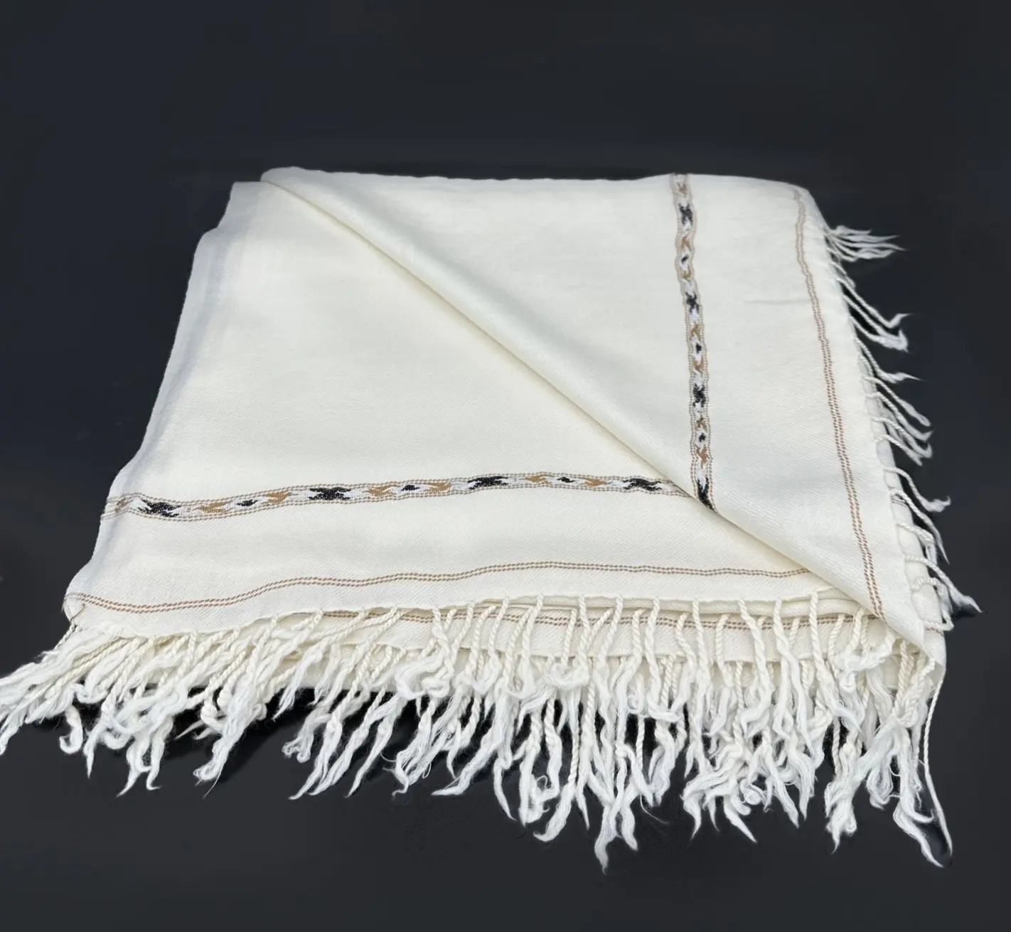 Men's White Plain Shawls