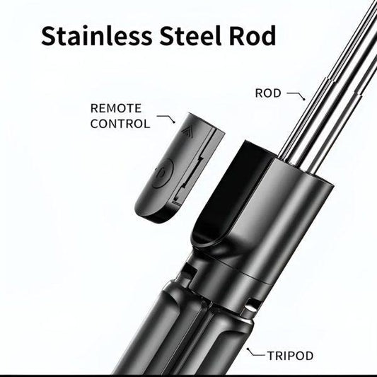 4 in 1 Selfie Stick Tripod With Light & Bluetooth & Extendable 70cm Mobile Holder